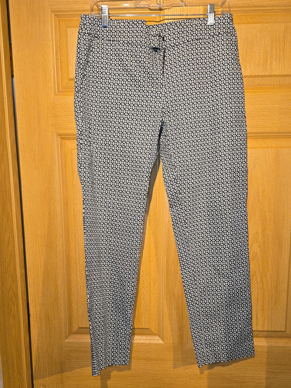 Donna Ricco Black & White Printed Chinos